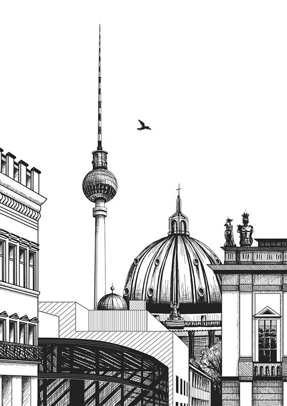 Blick vom Rosa-Luxemburg-Platz zum Alexanderplatz